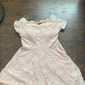 David’s bridal dress #75010 in a cream/beige color